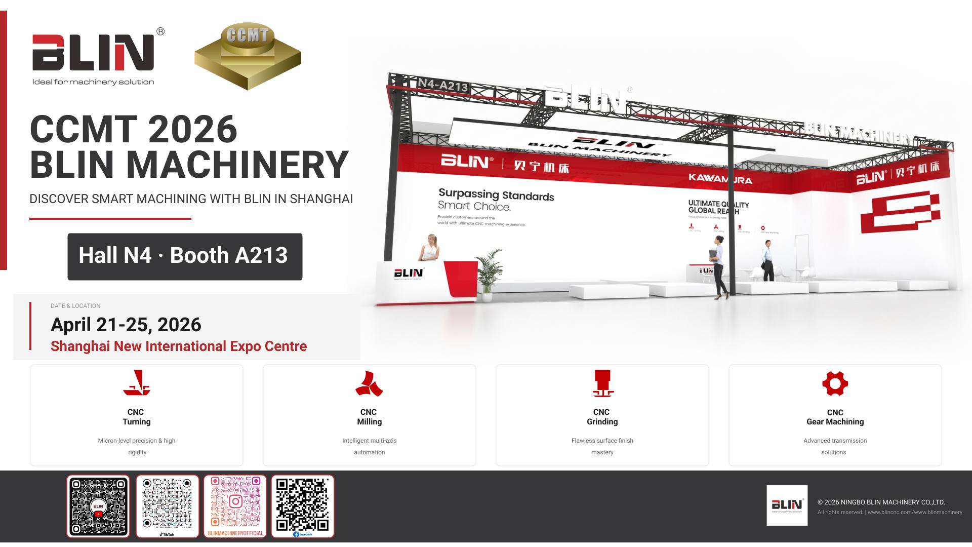 Visit BLIN Machinery at CCMT 2026: Hall N4 Booth A213 Shanghai